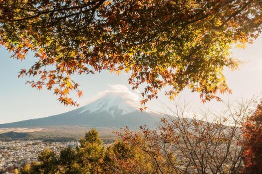 Autumn landscape near Mt. Fuji – travel in Japan